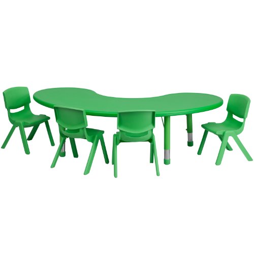 Flash Furniture Half-Moon Activity Table Set, 35