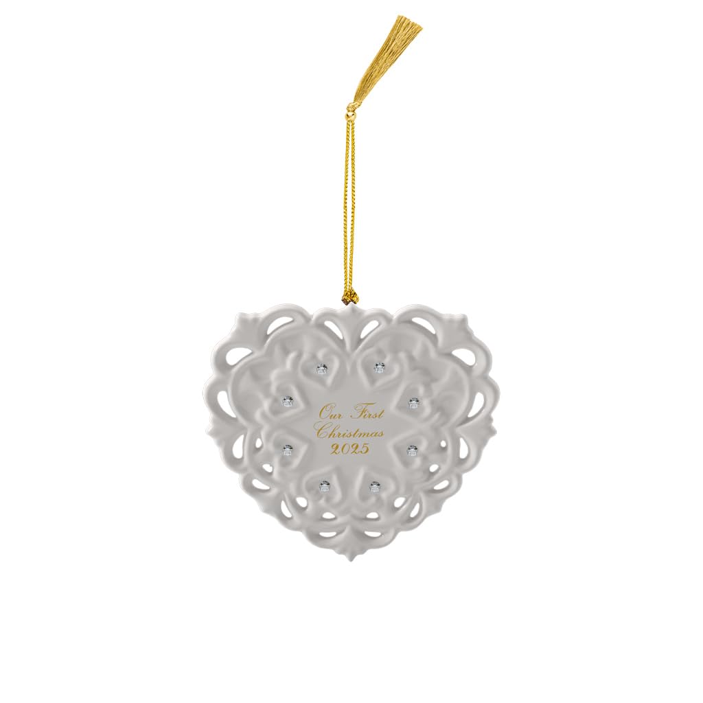 Villeroy & Boch Christmas Classics Collection Christmas Heart Shaped Ornament, Premium Porcelain, Collector’s Edition, Date 2025