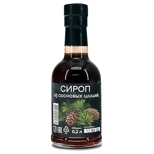 Samsonov & Partners Pine Cone Syrup Made with Steeped Cones, for Pancakes, Glazing and Cocktails, 200ml/ 6.76 Fl oz