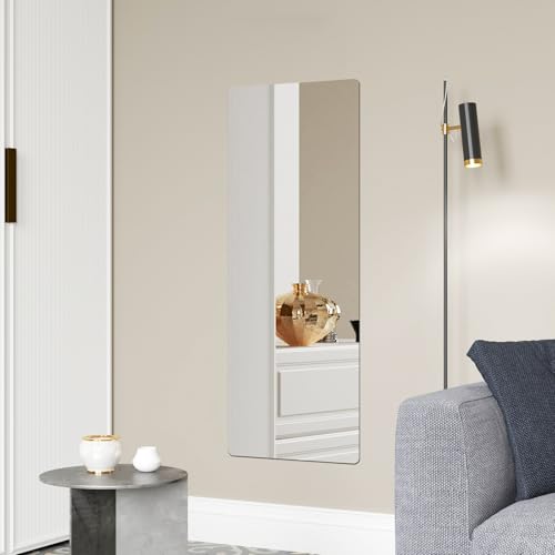 Image of iCAGY Acrylic Self Adhesive Mirror Sheet for Wall, Plastic Non Glass Sticky Kid Safety Mirror Tiles for Wall 20x57 inch 4 Pcs