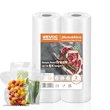 Wevac Core 2 Rollos Bolsas de Vacío Alimentos 28cm x 600 cm, Corte a Medida
