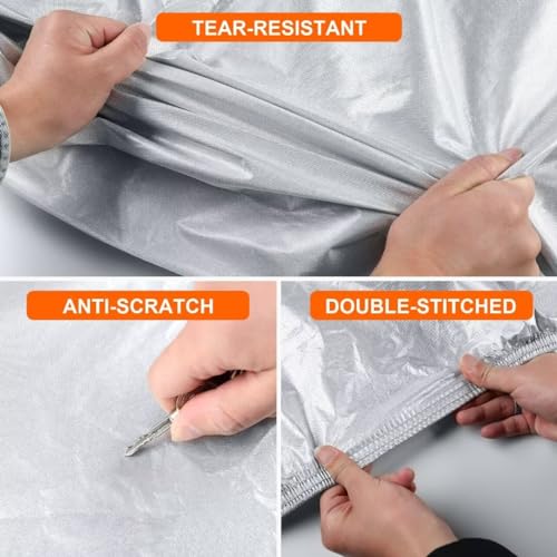 Image of GIANT PANDA Car Cover Custom Fit for F150 F250 F350,Waterproof All Weather,Sun UV Protection,Enhanced Paint Protection for Automobiles & Car Snow Cover, Silver