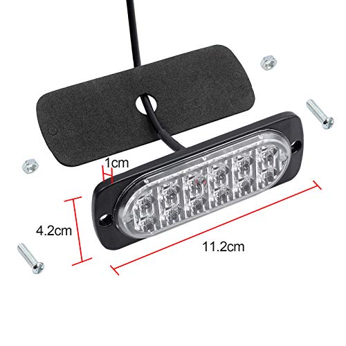 12 LED Car Strobe Lights, Kamtop 4pcs IP65 Waterproof 12 LED Car Strobe Flash Lights Warning Beacon Emergency Flashing… - Image 3