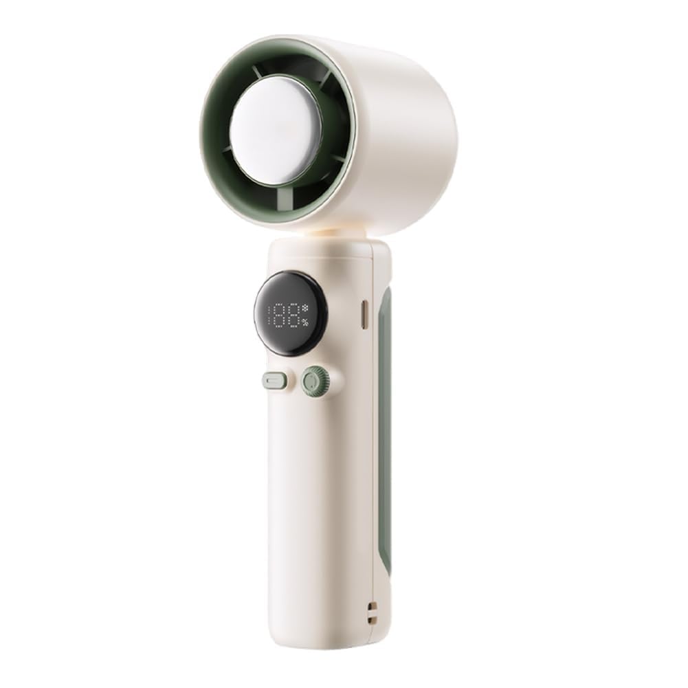 Ventilador portátil USB de 5 velocidades y batería de 4000 mAh con pantalla LED blanca