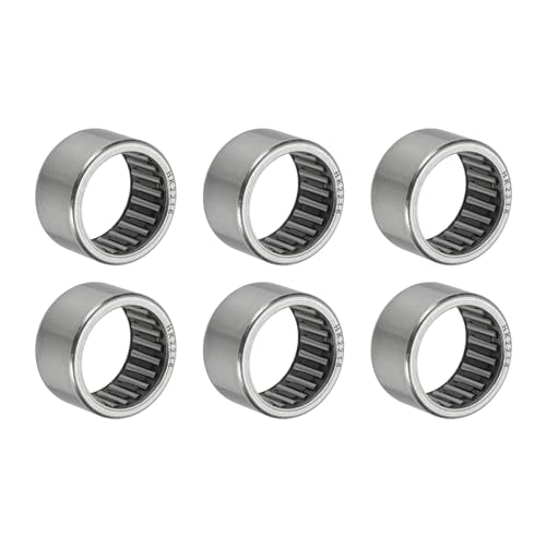 Image of PATIKIL 22 x 28 x 16 mm Needle Roller Bearings, 6PCS Steel Full Complement Drawn Cup Open Ends Bearing for Gearbox Use, Silver