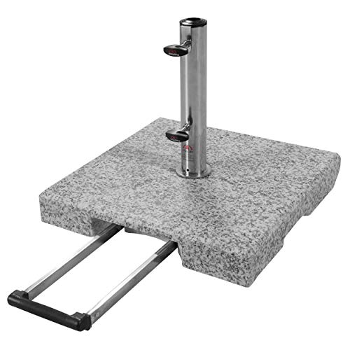 Doppler Active Trolley Granitsockel 30 kg mit ausziehbarem Zuggriff und Rollen Für Sonnenschirme Rostfrei