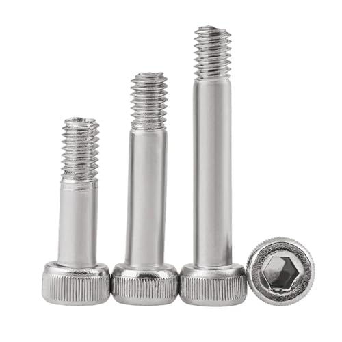 ショルダースクリュー M2、.5、M3、M4、304ステンレス鋼 半ねじ、六角穴付き円筒頭ボルト 10/20/50個(M2.5x8mm-50pcs)