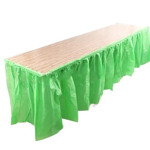 Jupe de table jupe en plastique vert pour nappe rectangulaire mariage et anniversaire