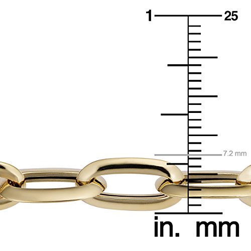 Kooljewelry 14K Yellow Gold Fancy Oval Link Bracelet (7 Mm, 7.5 Inch) #TOP2