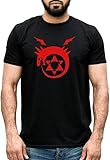 Homunculus Anime T Shirt Graffiti Pullover Sweatshirts Fma Sins Ouroboros Japanese Manga Villains Gift Tee Top Black T-Shirts & Hemden(Medium)