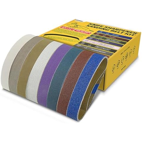 45-Piece 3/4" x 12" Knife Sharpener Sanding Belt Kit for Work Sharp WSKTS-KO, Multiple Grits Cover