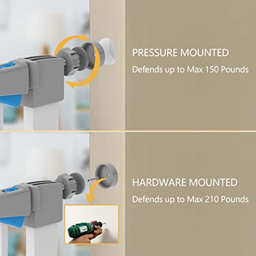 Walk Thru Baby Gate,Auto-Close Safety Pet Gate Metal Expandable Dog Gate With Pressure Mount For Stairs,Doorways,Banister (30-40.5 Inch With 2.75” & 5.51" Extension, White) #TOP3