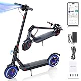 Patinete Electrico Scooter Adultos Eléctrico: 8.5'' Adults Electric Scooter Plegable, App, Velocidad Máx 25km/h, Motor de 350W, Batería de 10.4AH, Peso de 12.5KG, Carga máxima de 120KG, Doble Freno