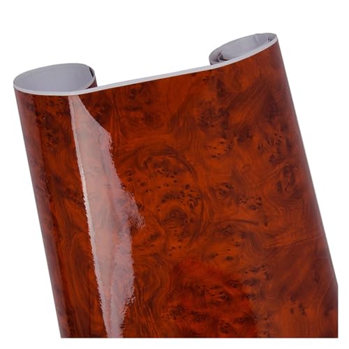 LeosHi Car Dashboard Panel High Glossy Wood Grain Vinyl Trim Film Sticker Decor Protector DIY Film Car Interior Moulding Stylish (Size : 40x100cm)