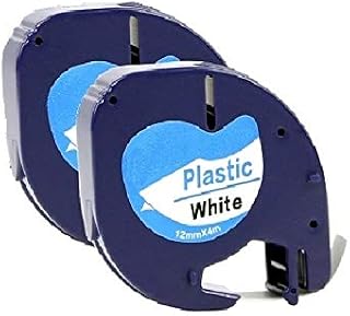 KIT COM 2 FITAS BRANCAS COMPATÍVEL DYMO ROTULADOR LETRATAG PLÁSTICA 91331 91201