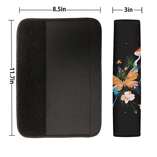 Disnimo Butterfly Floral Car Seat Belt Cover For Women Mushroom Flower Print Car Seat Belt Cushion 2 Pcs Straps Shoulder Pads For Adults Kids Children Gifts Neoprene Soft #TOP1