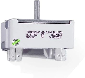 EQUIP. DR US 7403P373-60, WP7403P238-60VP EDR-60VPX1 compatible with Amana, GE, Kenmore, Kitchen Aid, Maytag Electric Range Surface Burner Control Switch fits old #s 7403P373-60, WP7403P238-60VP