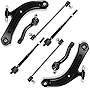 SCITOO 8pcs Suspension Kit 2 Front Lower Control Arm w/Ball Joint 2 Front Sway Bar End Link 2 Outer 2 Inner Tie Rod End Link for Nissan Sentra 2007 2008 2009 2010 2011 2012 2.0L 2.5L K620374