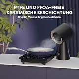 CIARRA Beyond nieprzywierająca ceramiczna patelnia nietoksyczna, 26 cm bez PTFE i PFOA, bezpieczna w piekarniku, kompatybilna ze wszystkimi płytami kuchennymi, niebieska CAFP26-M