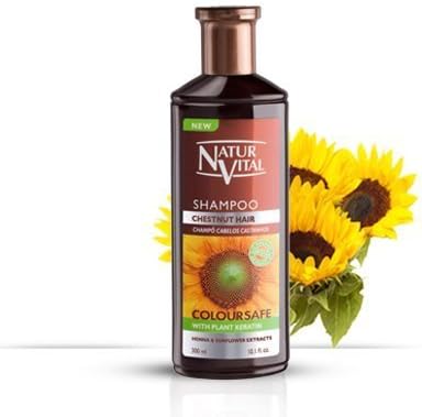 Hair Shampoo Henna Chestnut - Colour and Shine - 300 Ml / Natural & Organic