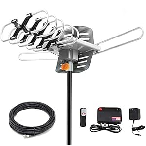 HDTV Digital Antenna -Amplified HD Outdoor TV Antenna 150 Miles Range Motorized 360 Degree Rotation,Wireless Remote…