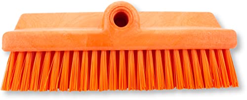 Image of SPARTA 40423EC24 Plastic Floor Scrub Brush, Wall Brush, Equipment Brush With Nonabsorbent Bristles For Industrial Kitchens, Hospitals, Commercial Cleaning, 10 Inches, Orange
