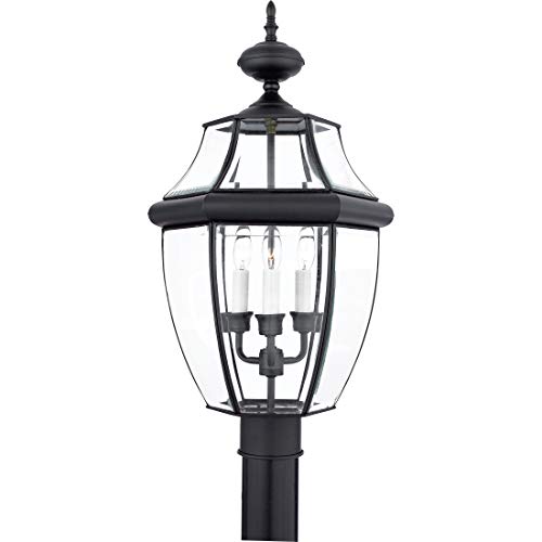 Quoizel Newbury 23" Outdoor Post Lantern, Mystic Black