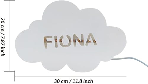 Miniatura 6 de Luz nocturna personalizada para niños, niñas, niños, lindo nombre de nube grabado, lámpara de pared acrílica, regalos personalizados para decoración