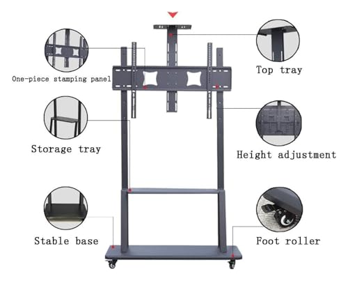 Soporte móvil para TV con ruedas y estante miniatura 3