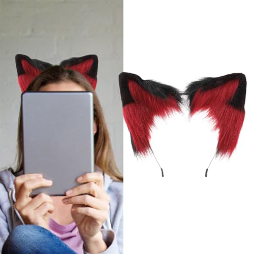 Oilmal Faixa de cabeça de personagem de Halloween arco de cabelo de orelha de gato de pelúcia acessó