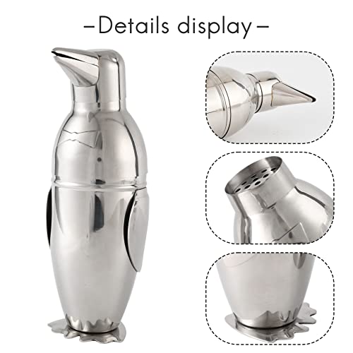Synpinya 500Ml Cocktail Shaker,Creative Penguin Stainless Steel Bar Bartender Drink Mixer Shaker Pot,Wine Bottle,Wine Accessories #TOP4