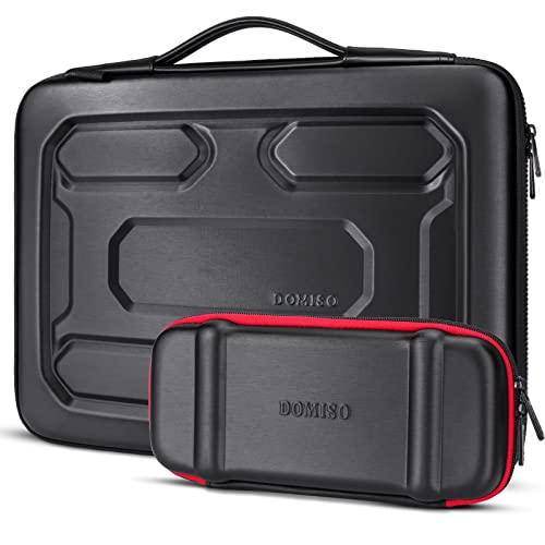 DOMISO 14 inch Laptop Sleeve with Handle Shockproof Computer Bag Waterproof EVA Protective Carrying Case with Accessory Bag