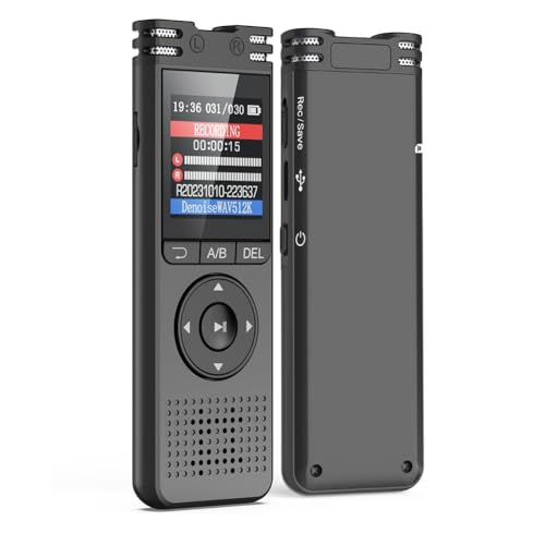 Asyduey Grabadora de Voz Digital de 64 GB con ReproduccióN Grabadora de Cinta Activada por Voz Grabadora de Audio y Sonido para Conferencias y Reuniones