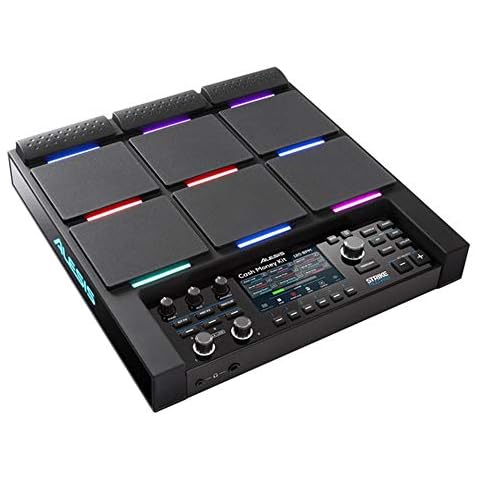 Alesis Strike Multipad - 9-Pad Percussion Instrument with Sampler, Looper, 2 Ins and Outs, Soundcard, Sample Loading via USB Thumb Drives and 4.3-Inch Display,Black Cover