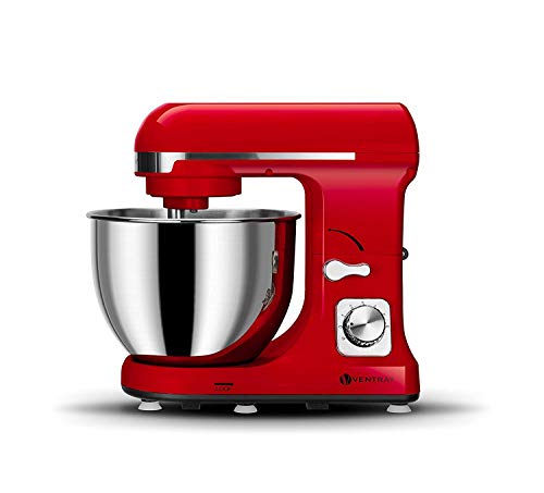 Ventray Stand Mixer 6-Speed 4.5-Quart Stainless Steel Bowl With Pouring Shield - Lava Red #TOP1