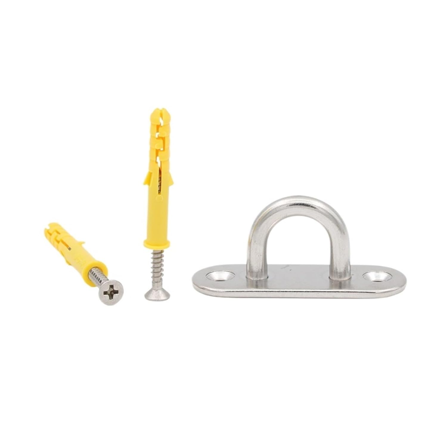 1pcs Staple Ring Wall Hook Heavy Duty Fixed Pad Eye Plate Deck Door Buckle U-Shaped Ceiling Mount Hanger(Oval,12mm)