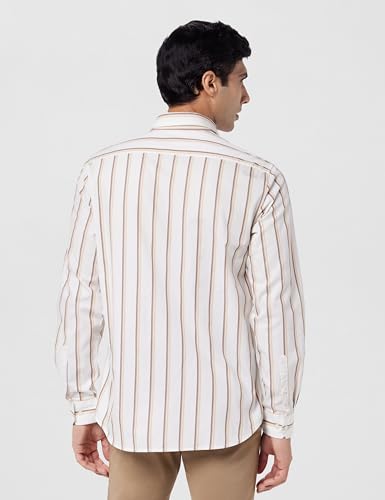 Image of Arrow Sport Men Slim fit Cotton Striped Long Sleeves Semi-Cutaway Collar Shirt