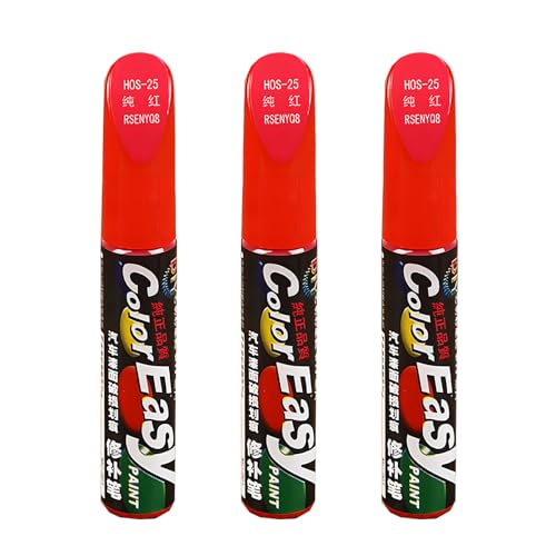 3 Pcs Car Scratch Remover Pen,Touch Up Paint Pen,Red Spray Paint, For Car Suitable For Cars repainting Cover And Repair Scratches, Suitable For Cars, Suv, Truck, Rv, Bicycle(Red)