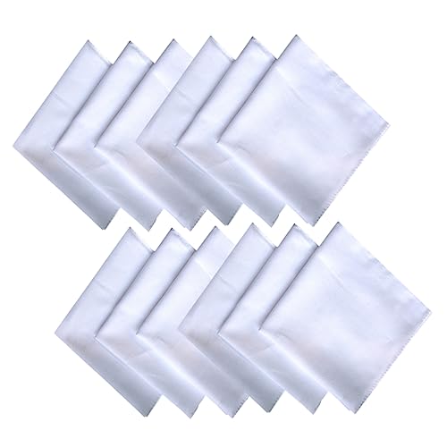 Beavorty 12Pcs Cotton White Tie Dye Painting Handkerchiefs Square Towel for DIY Art Projects present for Gentlemen and Friends Lightweight and Durable Design