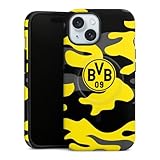 Magnetische Hülle kompatibel mit Apple iPhone 15 Handyhülle für MagSafe Outdoor Case in matt BVB Borussia Dortmund Fanartikel
