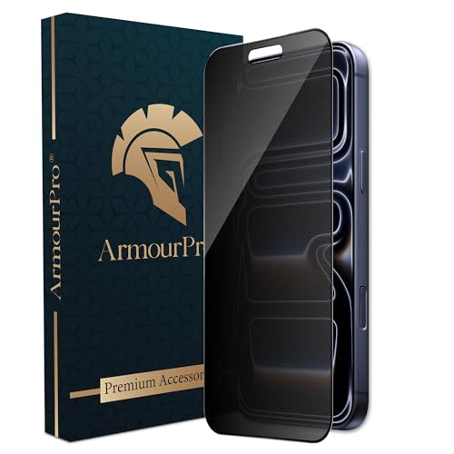 Image of ArmourPro Matte Privacy Tempered Glass for iPhone 17 Pro Max - Anti Spy Anti Glare Screen Protector, 9H Scratch Resistant, Smooth Touch, Full Coverage