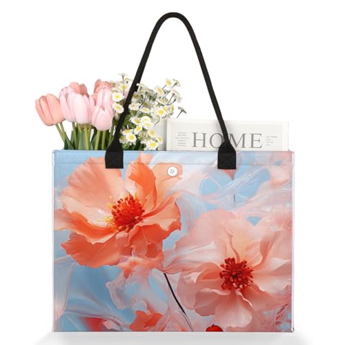 Soft Art Rose Tote Bag for Women Large Beach Bag Reusable Tote Bags for Work Travel Beach Shopping3