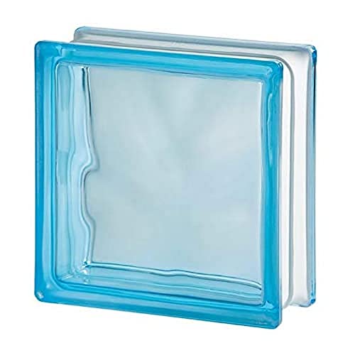 VETROMATTONE TRASPARENTE ONDULATO 19X19X8cm AZUR 1919/8 WAVE