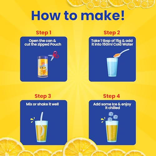 Image of GUPPY MOM'S Lemon Iced Tea - Sugar-Free Fruit Drink with Vitamin C | Powdered Iced Tea | Premium Mixer & Healthy Energy Drink Alternative | 400g (Pack of 2) - Up to 40 Servings