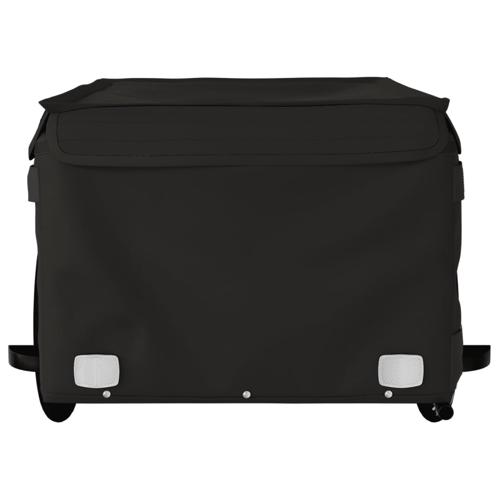Fahrradanhänger Schwarz 45 kg Eisen, Fahrrad-Lastenanhänger, Fahrrad-Großlastwagenanhänger, Fahrrad-Lastenwagen, Fahrrad-Lastenwagen, Radfahren, Camping, Gepäckaufbewahrung, Träger, Transport, Typ2