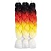 SONNET Synthetic Braiding Hair 3bundles/lot 300g Ombre Jumbo Braids Hair Extension Kanekalon Fiber for Box Twist Braiding with 10pcs Free Decoration Dreadlock Deads (Black/Red/Yellow/White)