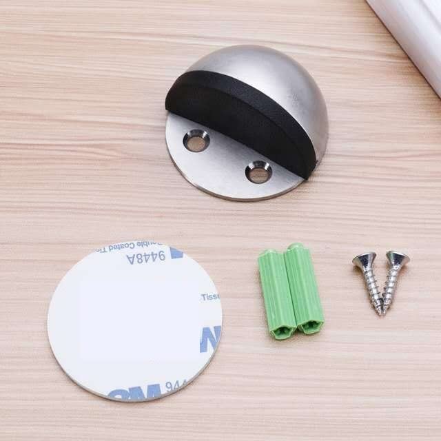 Tope de puerta oculto de acero inoxidable con adhesivo de doble uso