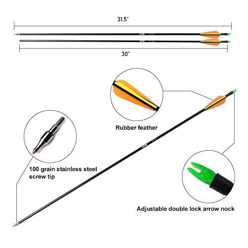 ANTSIR 12Pcs/lot Fiberglass Target Arrow 30 inch Adult Archery Hunting Nock Proof Arrow Steel Point 15-40 Lbs for Recuve & Compound Bow