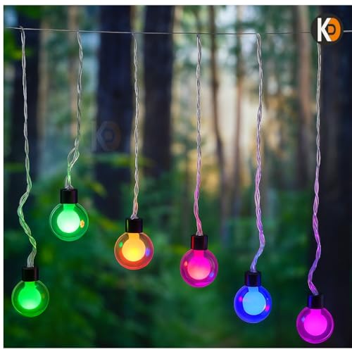 Image of K D String led Light 20 led Doubleball Multicolor String Lights - Doubleball Glass 12ft String led Light for Diwali /Navratri /Christmas Indoor & Outdoor Decoration(Double Ball Glass degin Multi)