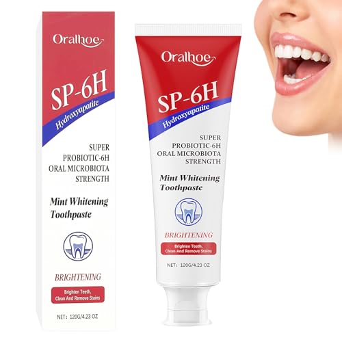 Hidroxiapatita Pasta de Dientes,SP-6 Pasta Dental,Dentifrico Blanqueador de Dientes Sin Fluor,para Dientes Sensibles,Ayuda a Blanquear Los Dientes,Aliento Fresco